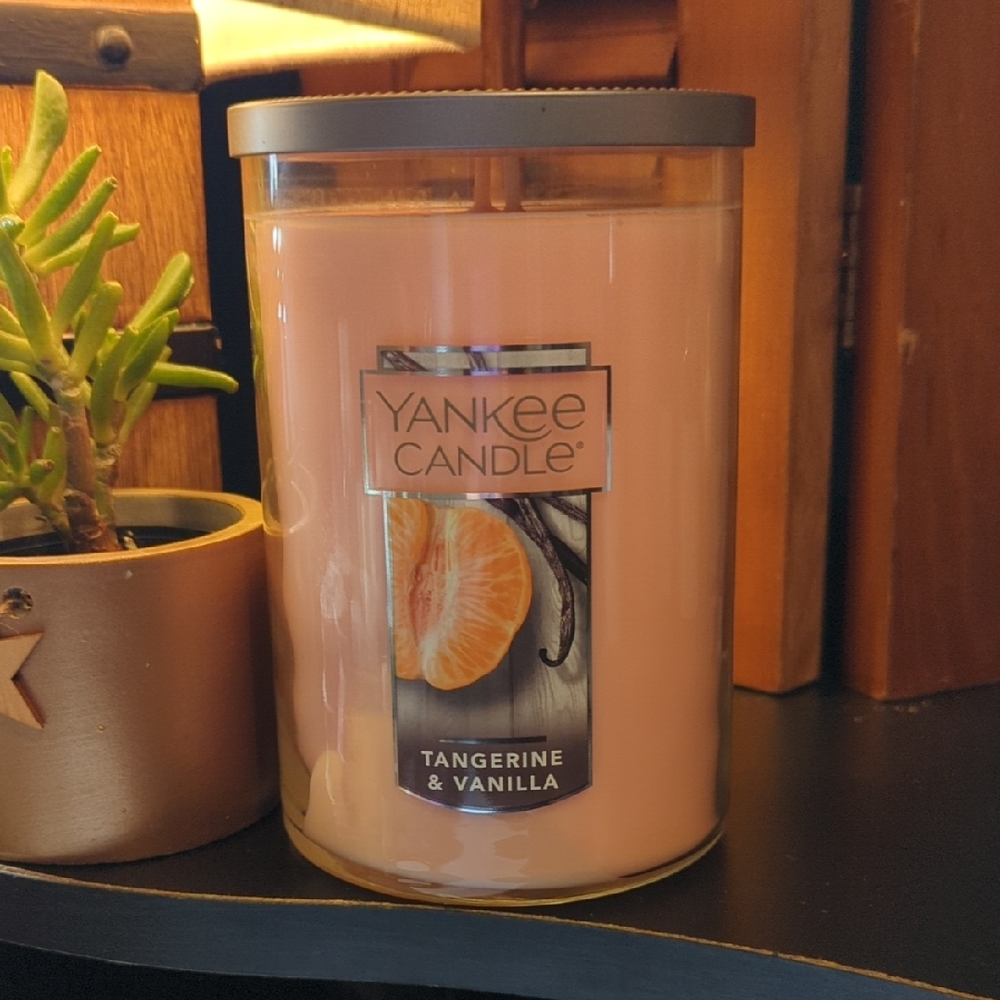 Yankee Candle Tangerine Vanilla Tumbler Large 2 Wicks 22 OZ Fruity Floral NEW
